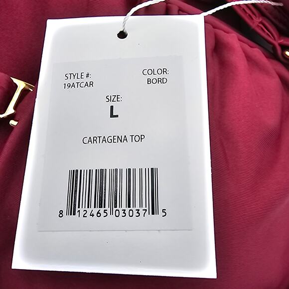 Andie Swim Womans size L The Cartagena Bikini Top in Burgundy Convertible NEW - Picture 5 of 7